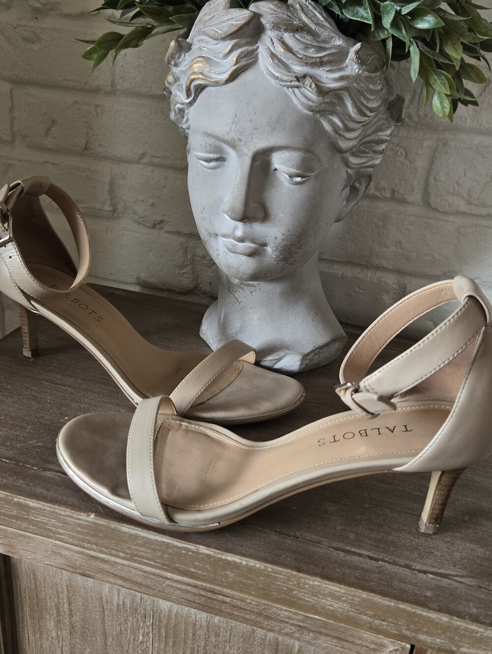 Nude Ankle Strap Kitten Heels By Talbots, 7.5, Party, Wedding - Picture 3 of 7